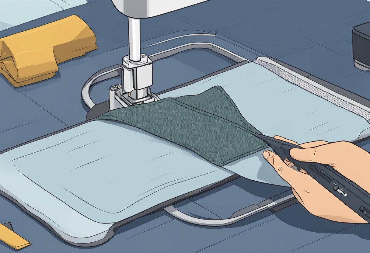 A person applies a custom patch to a fabric using an iron. They troubleshoot any issues, ensuring a smooth and secure attachment